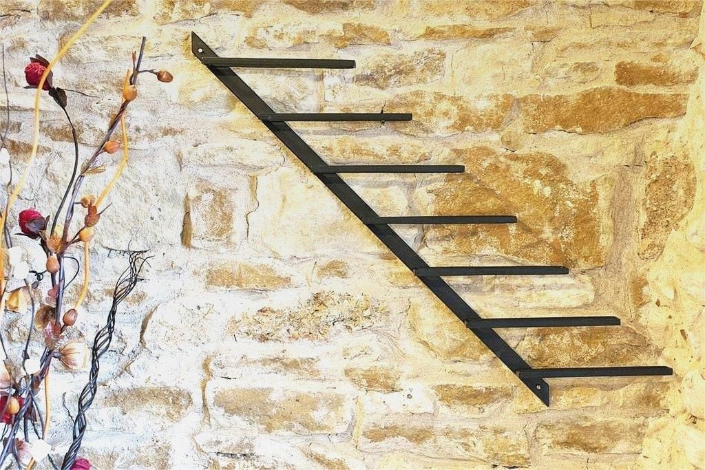 Weinregal Diagon Links 100cm aus Metall Flaschenhalter Flaschenständer Wandregal