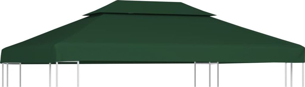 Pavillon-Dachplane Ersatzdach 310 g/m² Grün 3x4 m