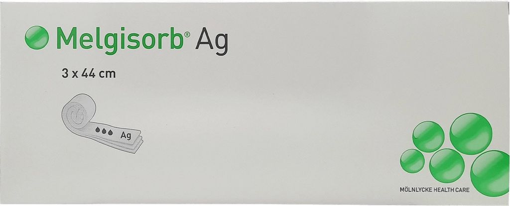 Melgisorb Ag Verband 3x44 cm 10 St