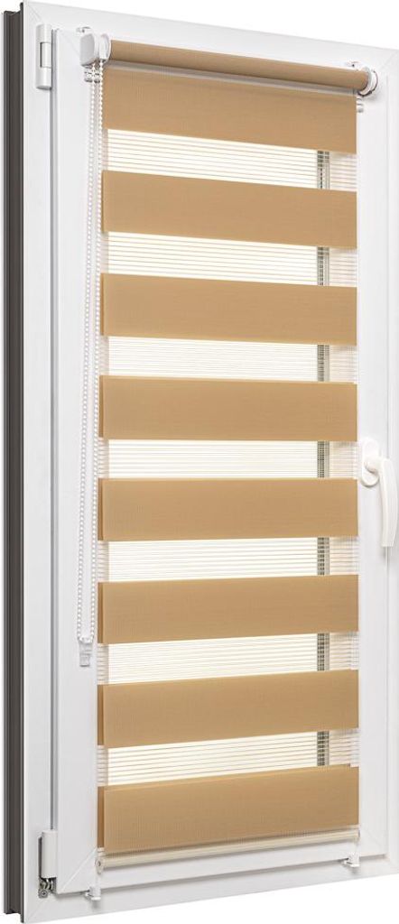 Doppelrollo Tag und Nacht 40x150 cm, Farbe Beige, Klemmfix Produktbild 