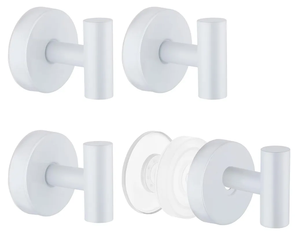Ventouse avec Crochet Fixation Forte sans Trou pour Salle de Bain Blanc
