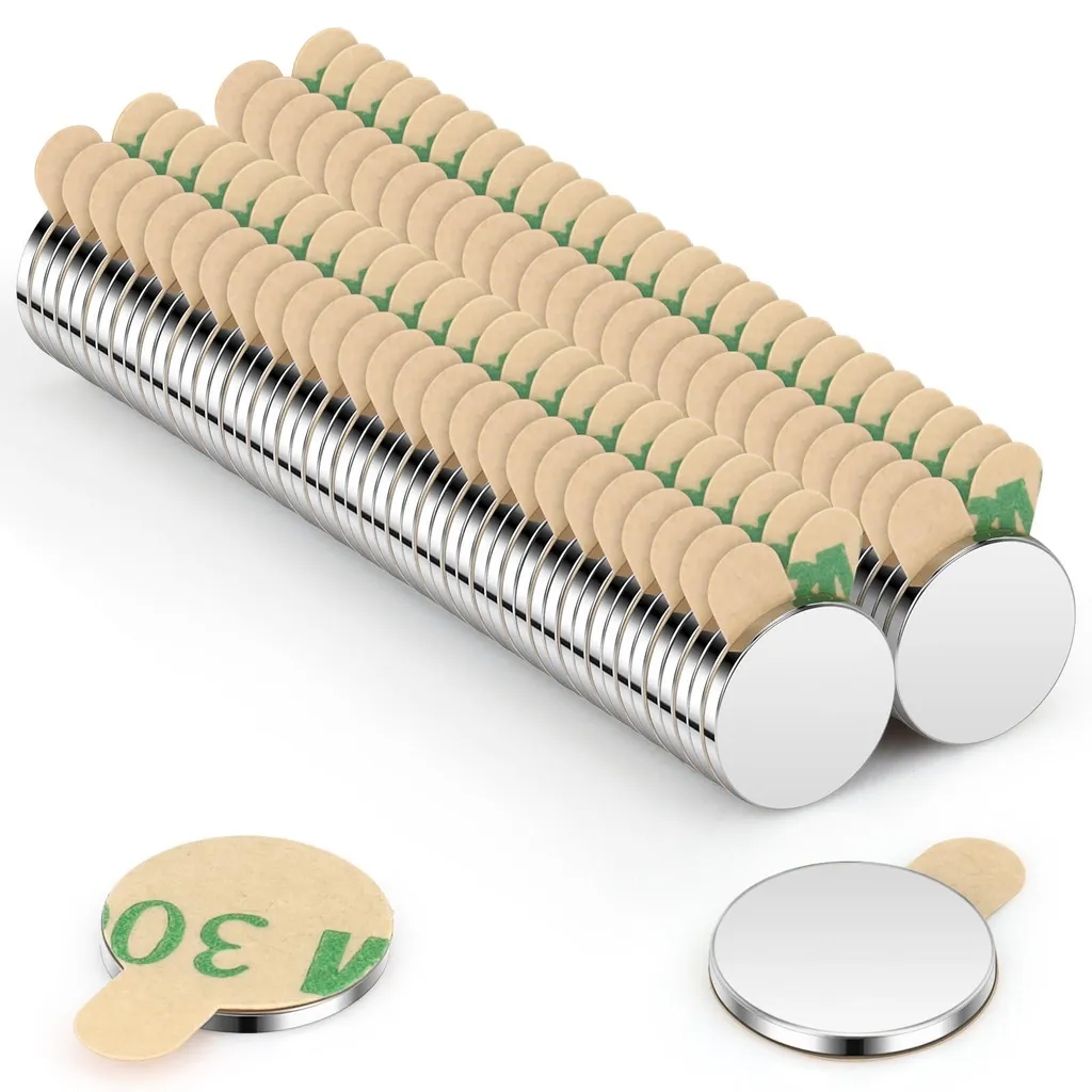 Aimants en néodyme 10 x 1 mm autocollants puissants pour bureau - 20 pcs