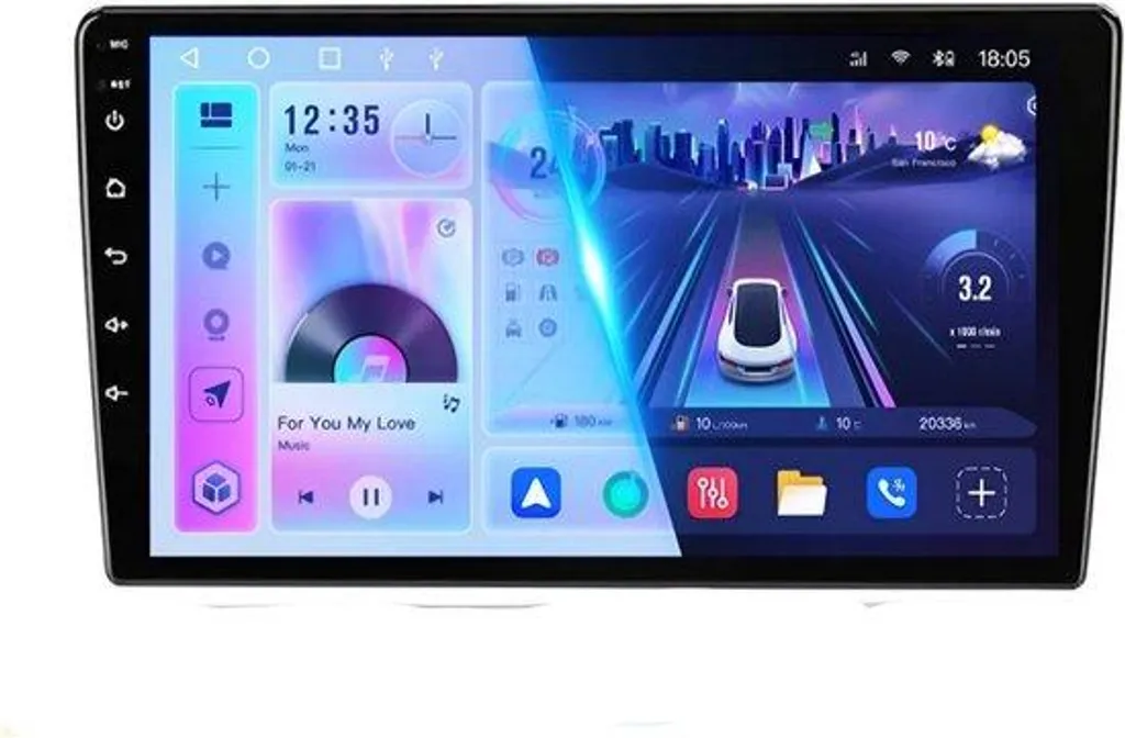 Autoradio Tactile 9 pouces 4+64 Go Android Auto WiFi Noir Puissant