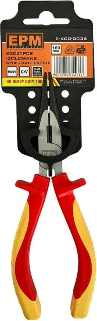 Pince effilée isolée 160 mm E-400-0036 avec protection haute tension