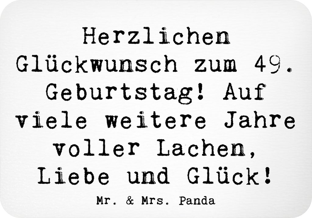 Mr. & Mrs. Panda magnet Spruch 49. Geburtstag Glückwünsche - Weiß - Geschenk, persönlicher Gruß, Happy Birthday, Notizhalter, holzmagnet, Fest...