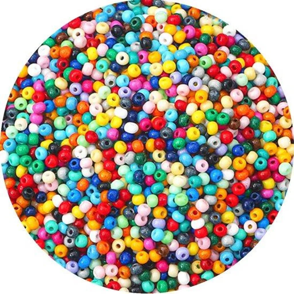 Perles de verre colorées 4 mm à coudre - Lot de 2000 pièces multicolores