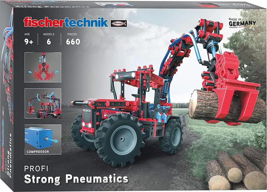Set Pneumatique Strong fischertechnik avec vérins et compresseur manuel