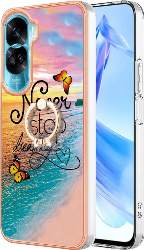 Cover Honor 90 Lite 5G Gold Edition | Custodia Silicone con Ring Holder