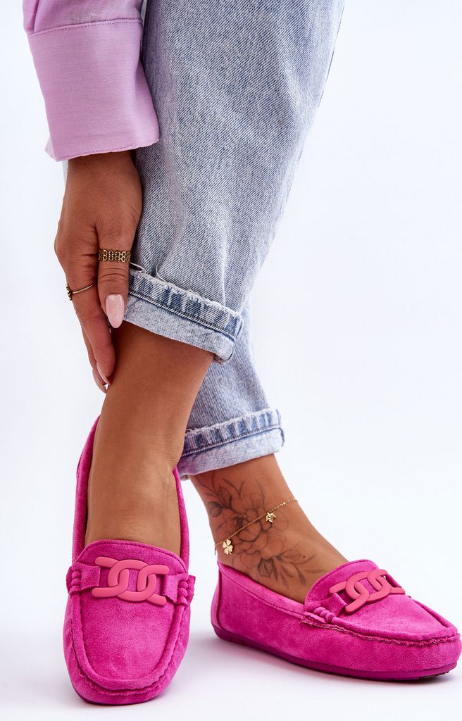 Damen Modische Wildleder Mokassins Rosa Rabell 37 Produktbild 5