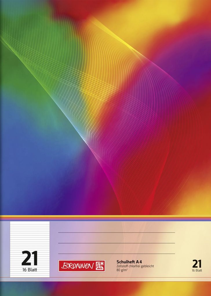 BRUNNEN 104492102 Quaderno A4 a righe, 30 righe, Lin. 21 Immagine del prodotto 