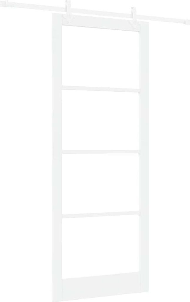 Schiebetür Weiß 93 x 232 cm Massivholz Kiefer und Glas