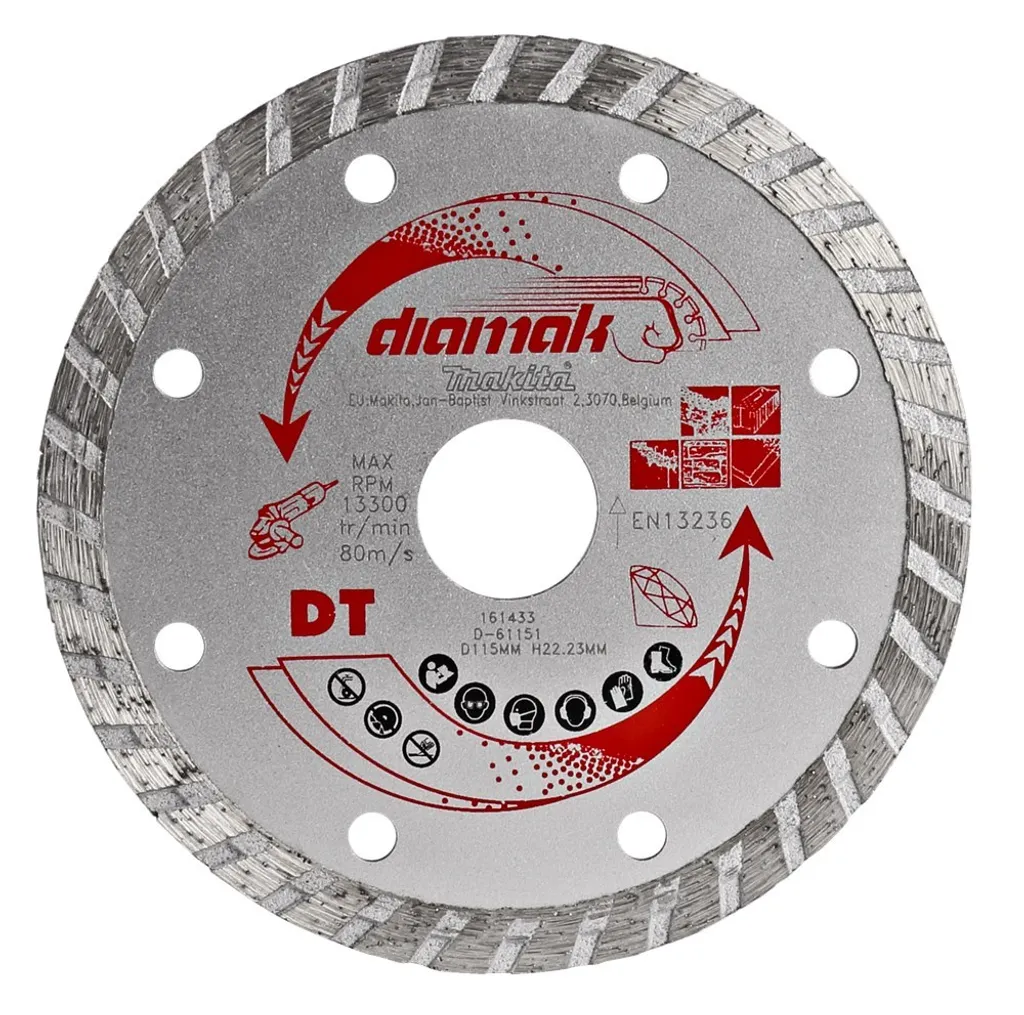 Makita D-61151 Disco Diamantato Turbo 115mm - Taglio Rapido Cemento