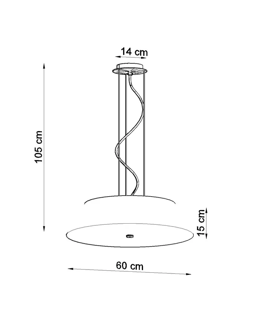 Suspension plafonnier VEGA 60 noir design moderne 5 ampoules E27