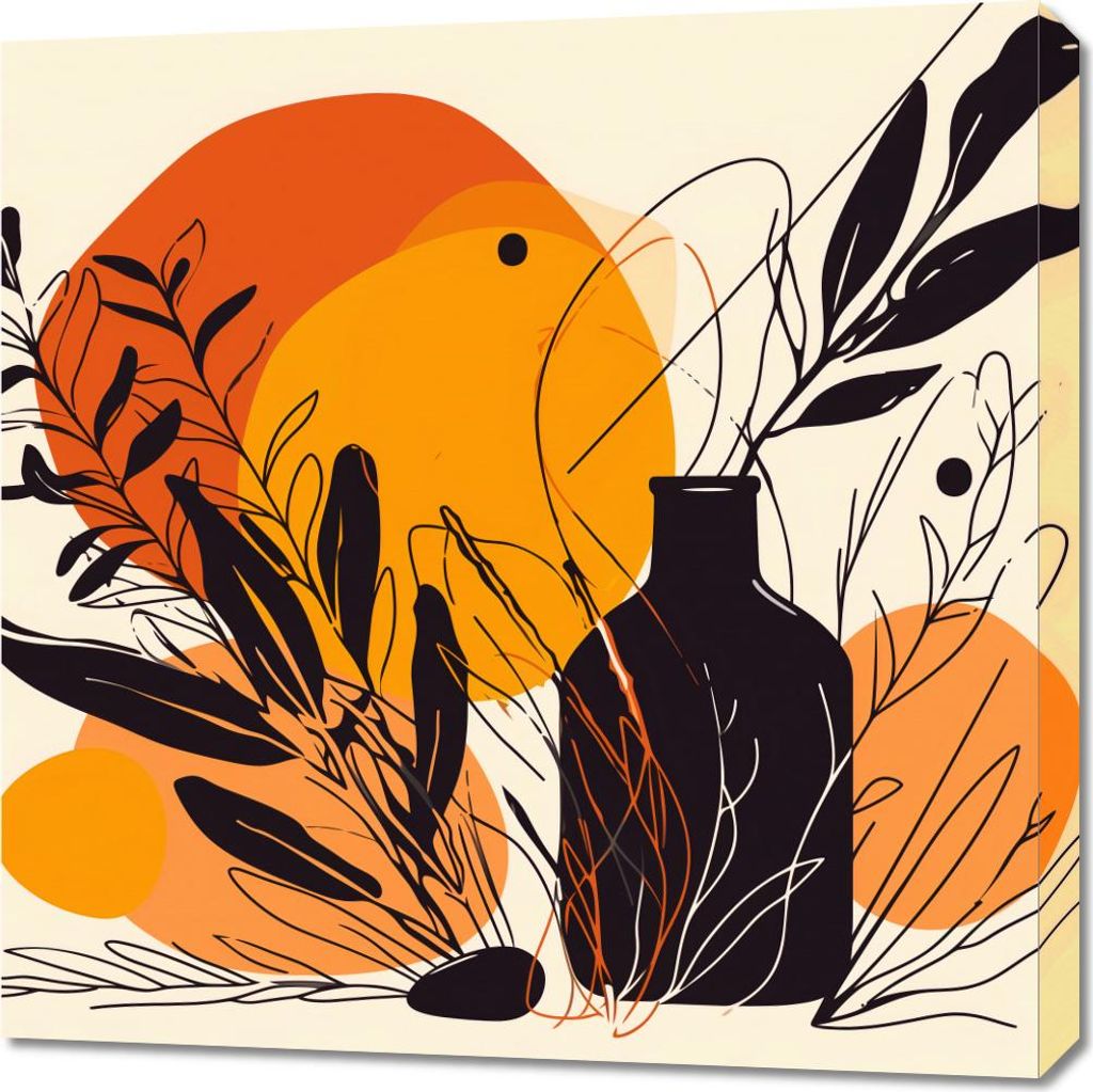 Bild 70x70cm Leuchtender Sonnenuntergang
