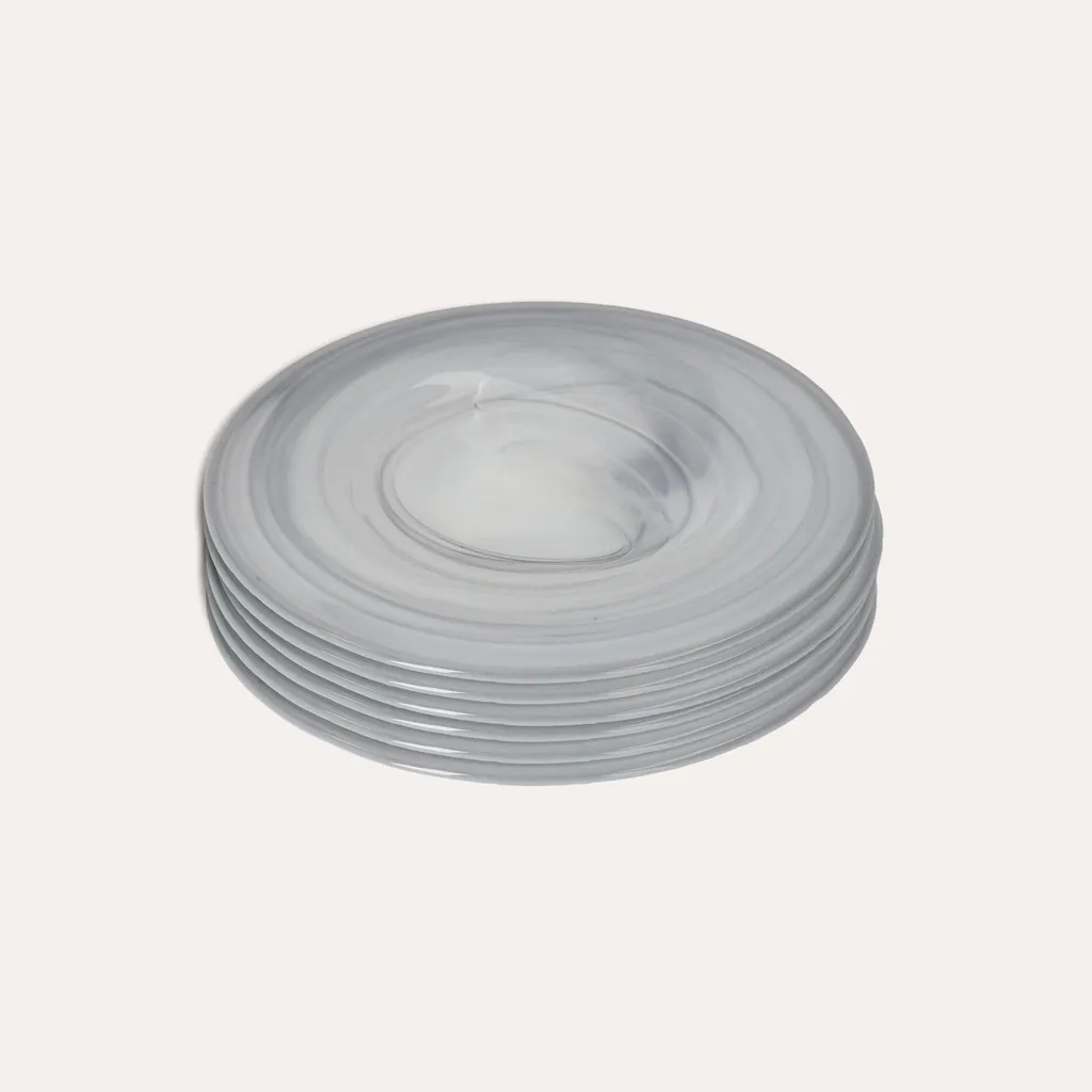 KEYHOMESTORE - Lot de 6 assiettes plates en albâtre ø 27 cm élégantes