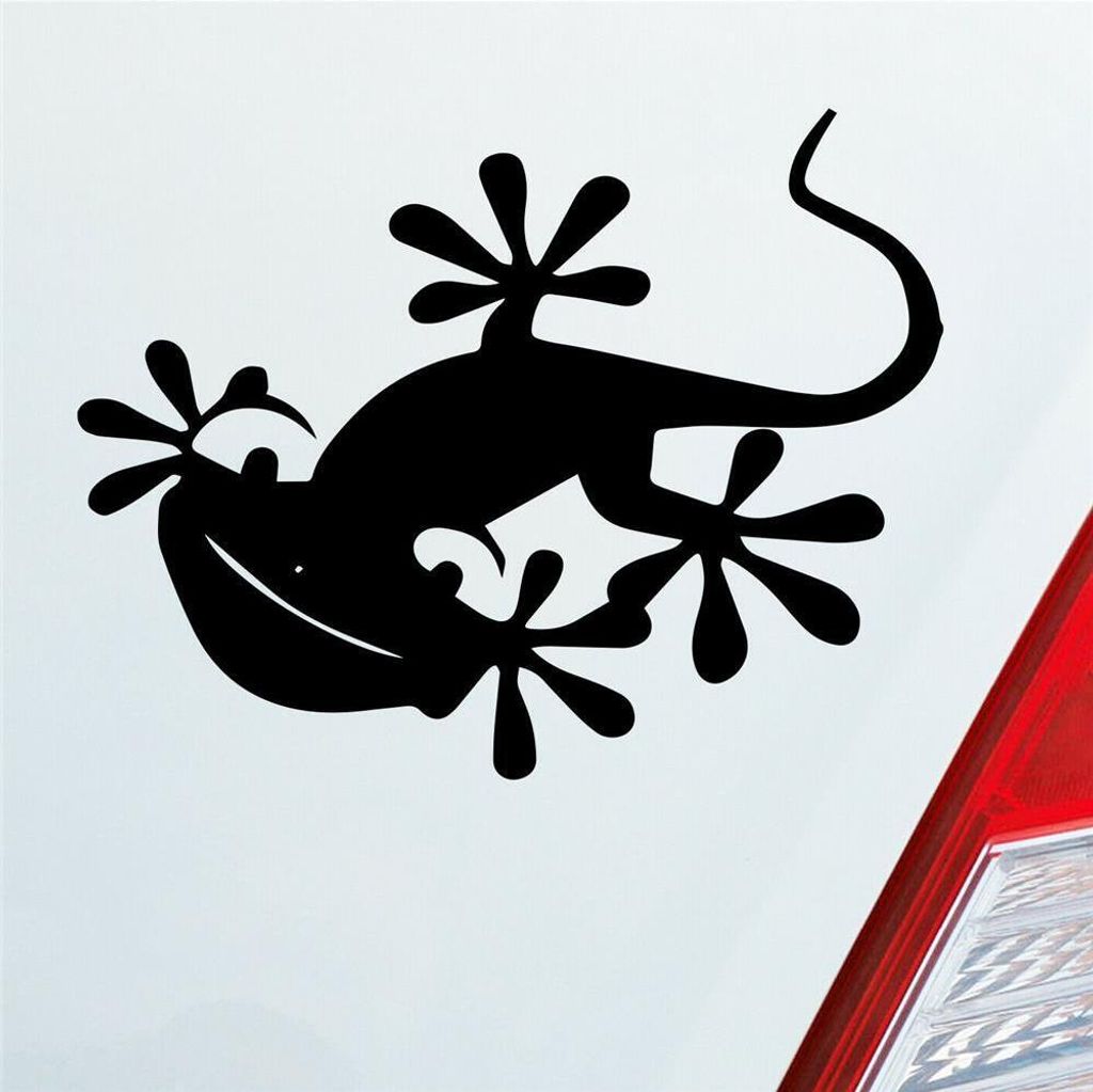 Auto Aufkleber Salamander Gecko Echse Agame Süß Tuning 13x10 cm Schwarz Matt Sticker Heckscheibenaufkleber