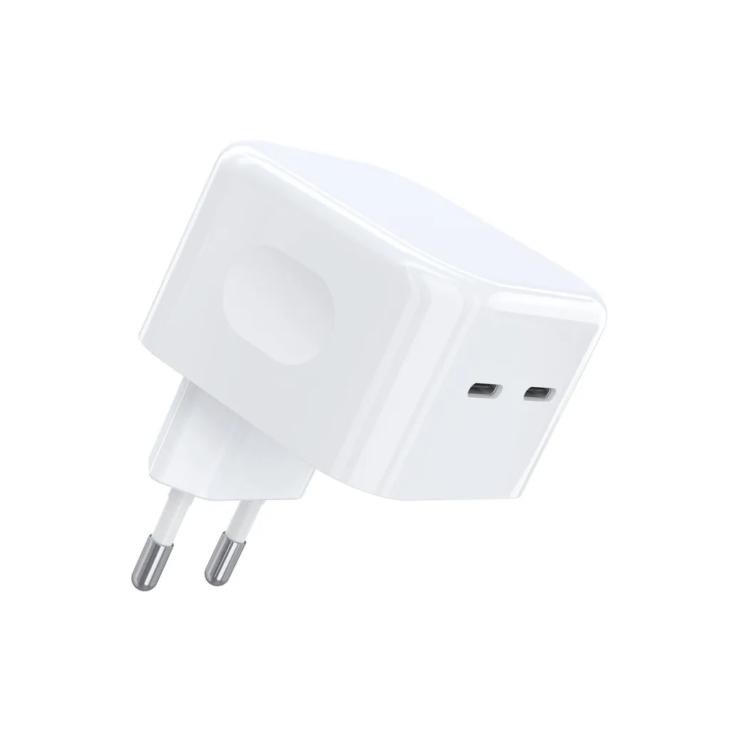 Chargeur Rapide 35W Dual USB-C PD Compact Blanc pour Smartphone