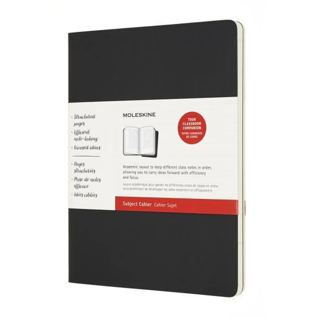 Cahier de notes XL Moleskine Études Ligné Noir Lot de 2 Grands Formats