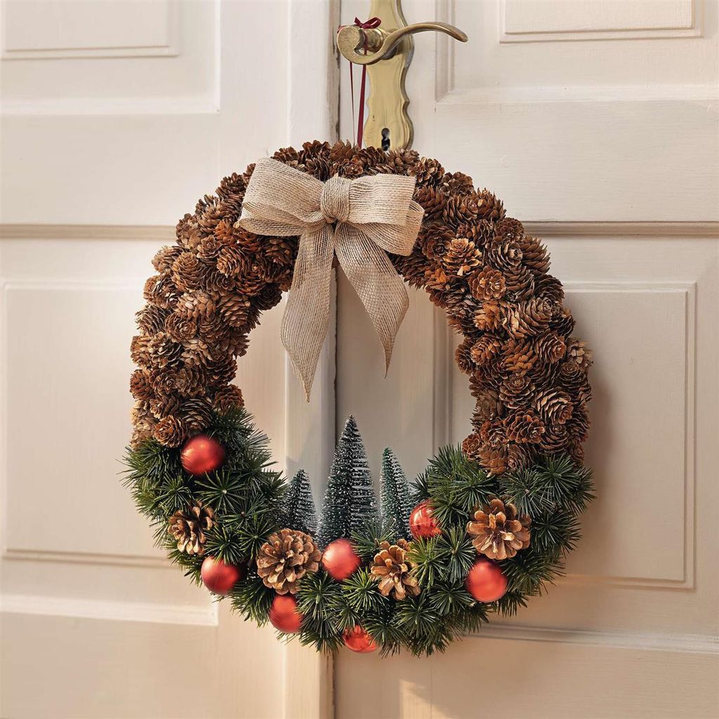 Dekokranz "Weihnachtszeit" Türkranz Ø 43 cm groß, Wandkranz, Weihnachtskranz, Weihnachtsdeko