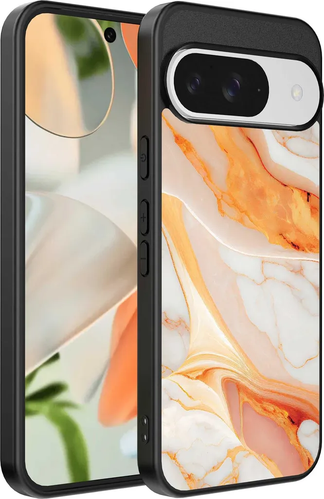 Custodia Google Pixel 9 Design Marmo Arancione | Sottile e Protettiva