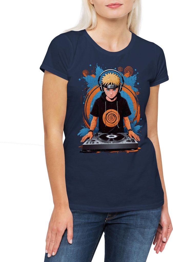 Urban Backwoods Ninja DJ, Damen T-Shirt, Farbe: Navy, Größe: 3XL