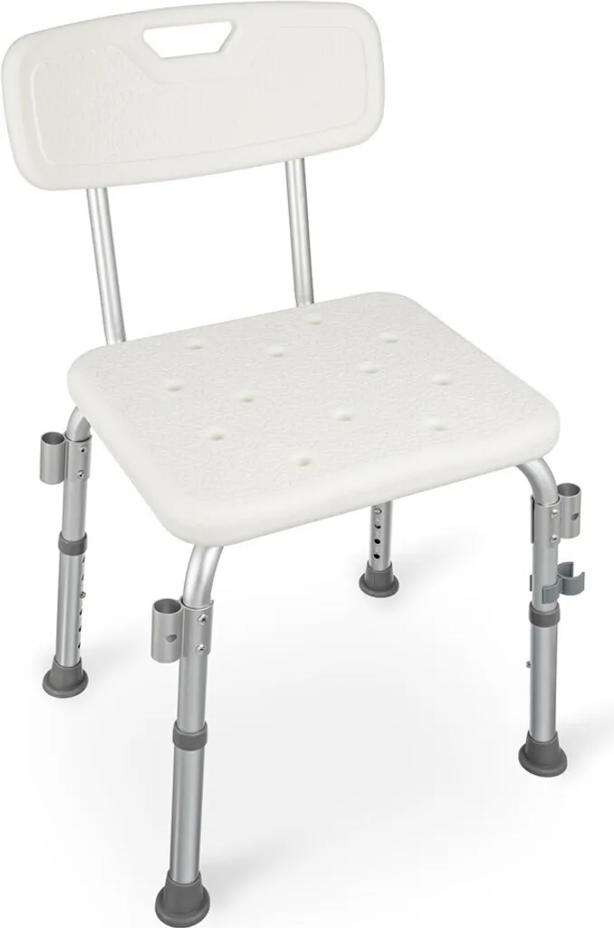 Tabouret de douche avec dossier et poignées ergonomiques - Modèle Confort