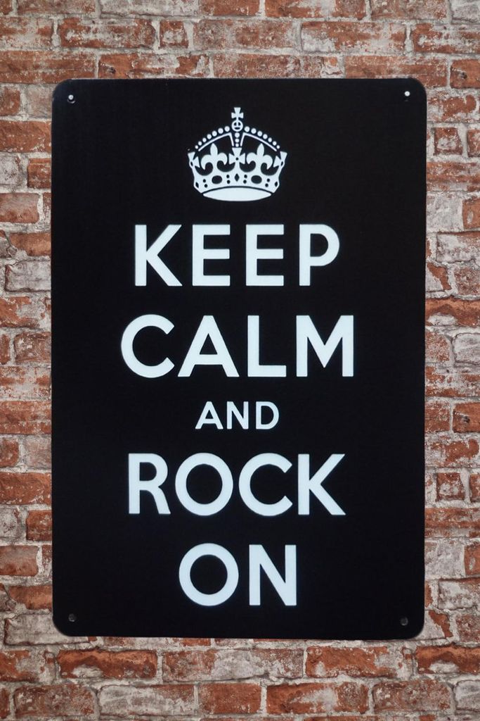 Blechschild Keep Calm Rock On - Metallschild - Mancave - Wanddekoration - Spruchschild - Metal Sign - Metallschilder.