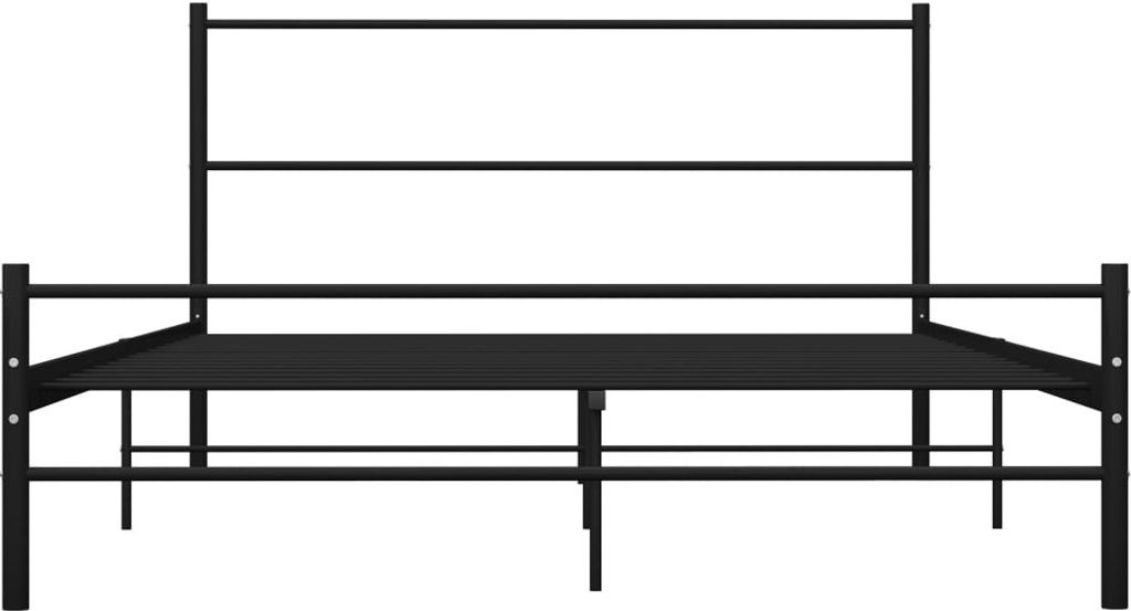 "im Sonderangebot"Bettgestell - CLORIS - Doppelbett - Robust und langlebig - mit Kopfteil ohne Matratze Schwarz 140x200cm - Einfache Montage - Meta...