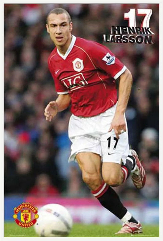 Affiche Football Larsson Cadre Blanc Shinsuke Vitre Acrylique