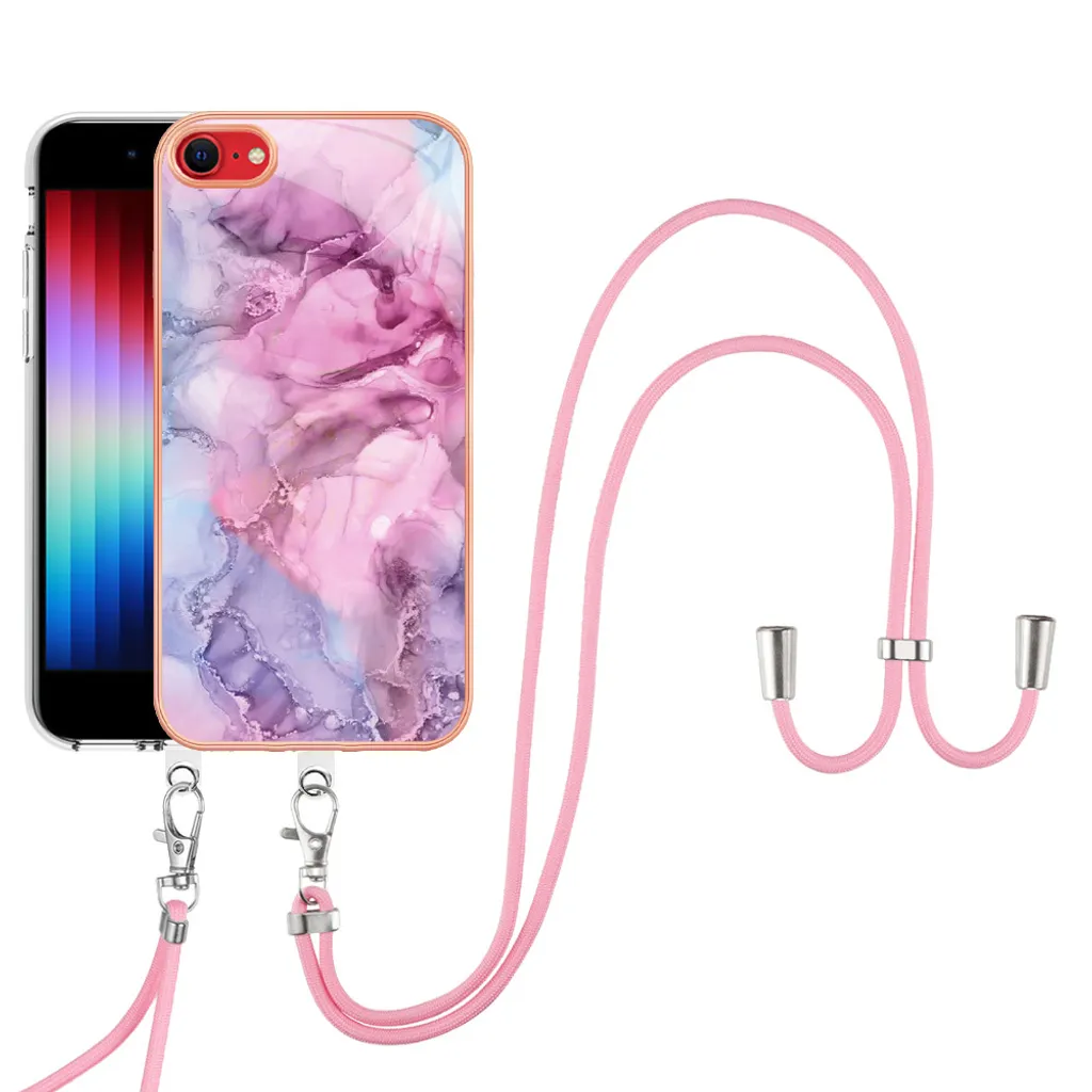 Cover Protettiva iPhone 7/8/SE 2022 | Bumper TPU Rosa con Cordino