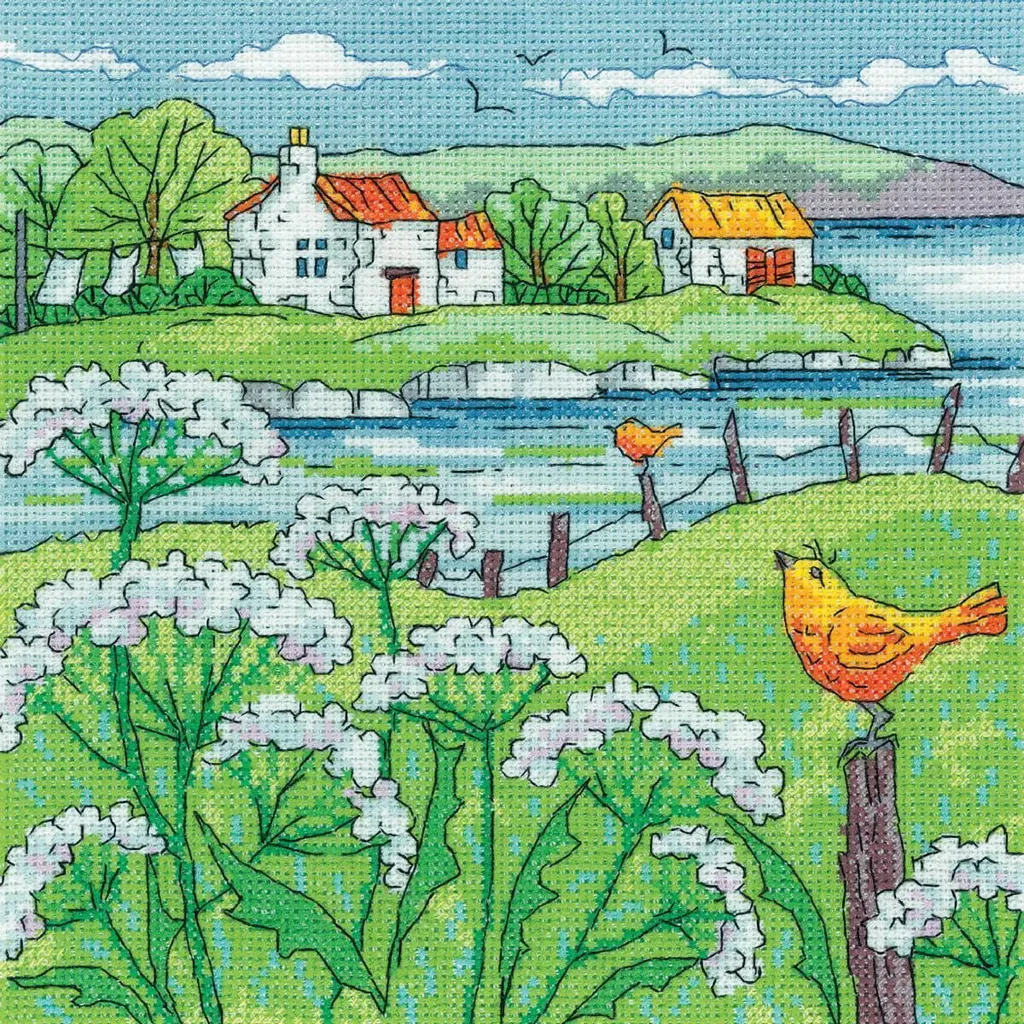Réussir sa Broderie Point de Croix Vache Persil Rive Kit Heritage