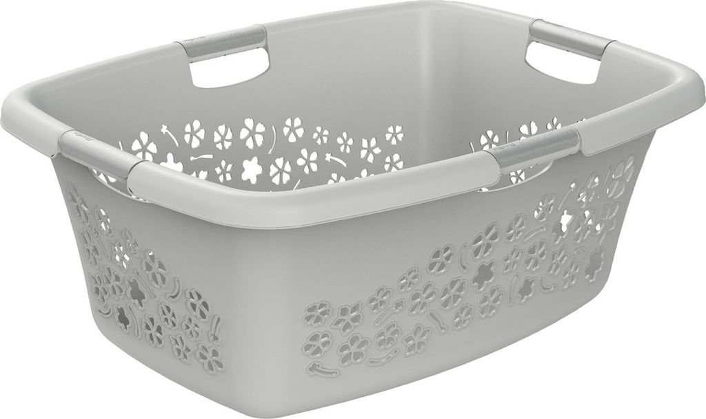 Kôš na bielizeň "Flowers" 50 l sivý 65,1 x 48,6 x 26,2 cm Obrázok produktu 2