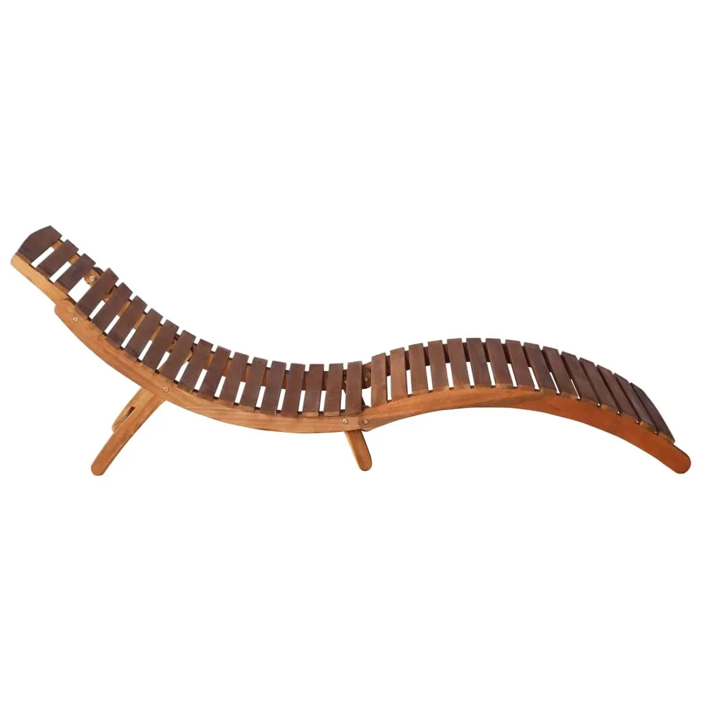 Ensemble bain de soleil et table de thé acacia pour bord de piscine