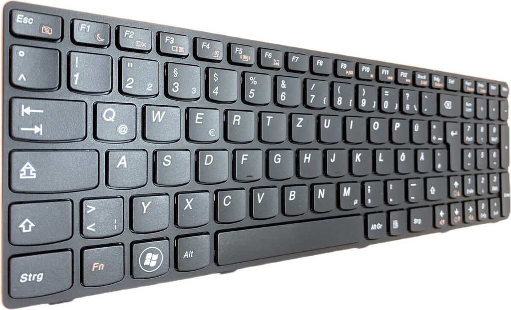 DE Schwarz Tastatur Keyboard mit schwarz Rahmen Version 2 kompatibel für IBM Lenovo Ideapad Z570