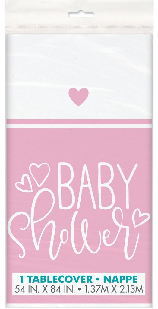 Kunststoff-Tischdecke Baby Shower rosa 137 x 213 cm für Produktbild 