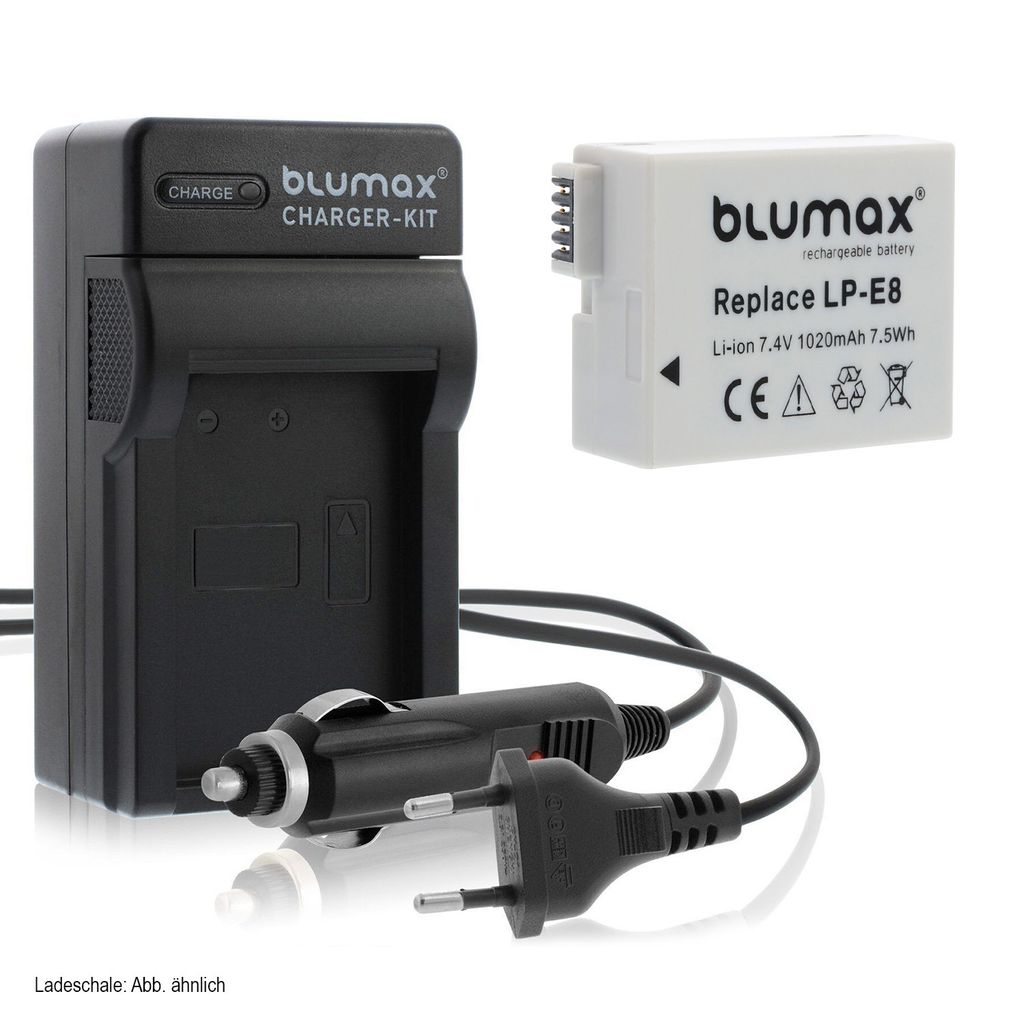 1x Akku + Lader für Canon LP-E8 EOS 550D 650D 700D Rebel T3i 1020 mAh (3,6V)