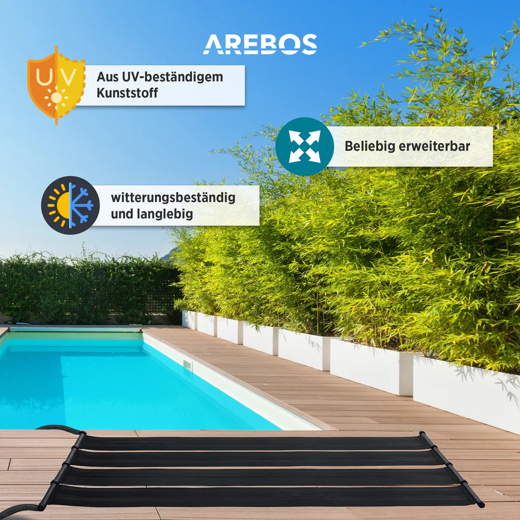 Riscaldatore Solare AREBOS per Piscina - Set 2 Tappeti 300x66 cm