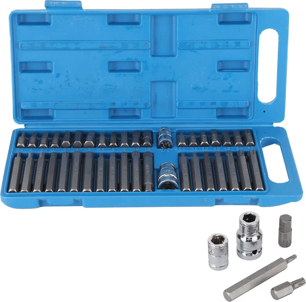 Coffret de 40 Embouts Hex et Torx Star Spline avec Entraînement 1/2 et 3/8