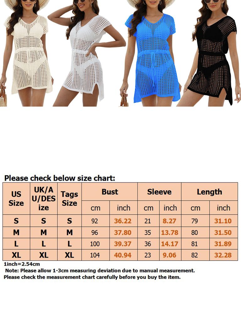 Bsubseach Crochet Cover Ups para Mujer Ropa de Playa Abertura Lateral