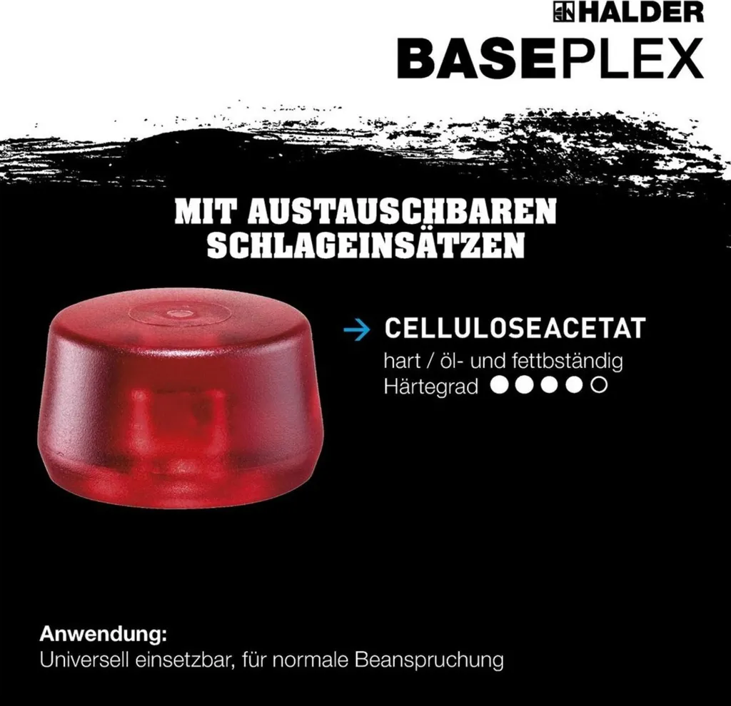 Halder Baseplex 3968 Martello Facce Intercambiabili Acetato e Nylon Professional - 10