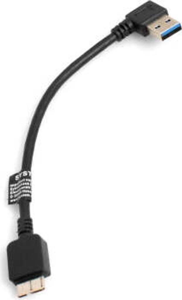 SYSTEM-S Micro USB 3.0 zu USB 3.0 Typ A 90° gewinkelt Kabel Datenkabel Ladekabel 17 cm