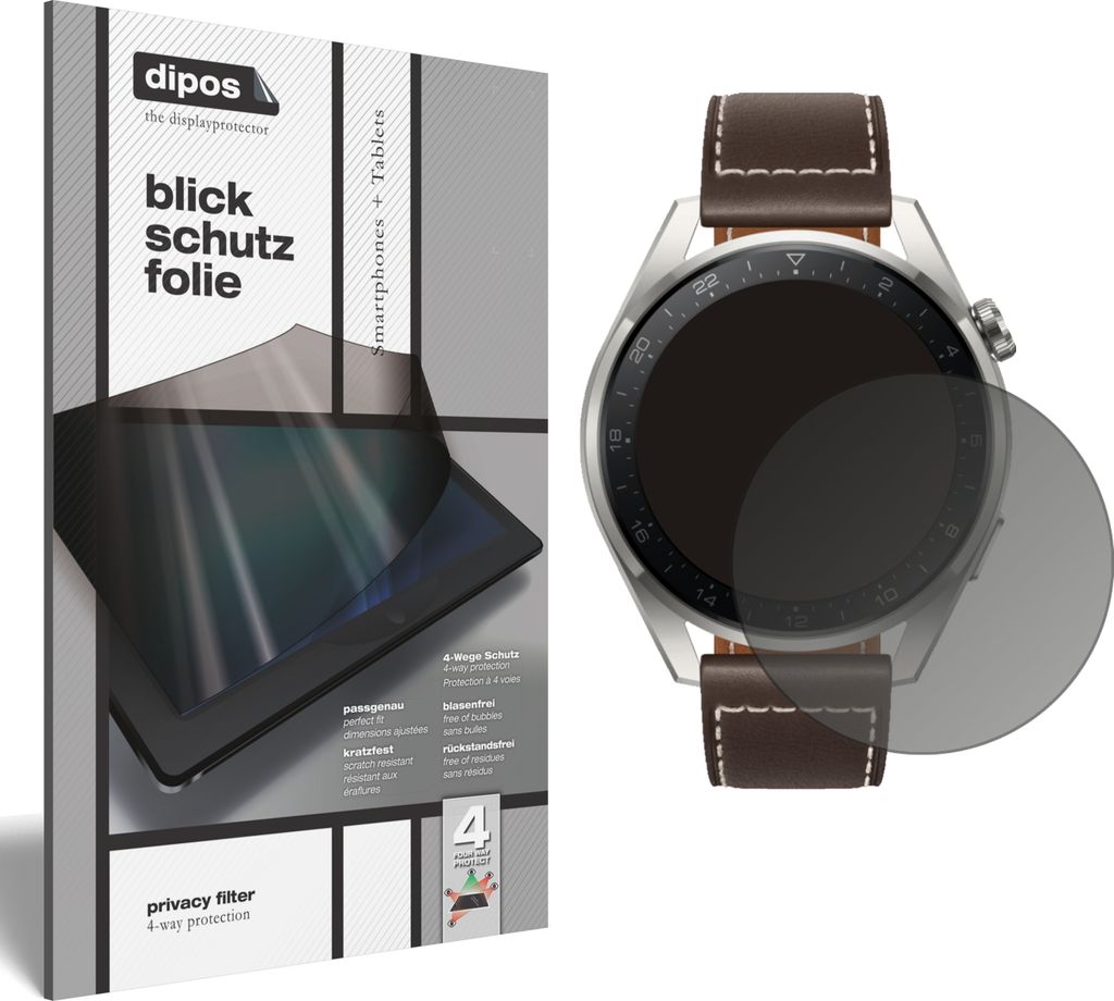 Blickschutzfolie für Huawei Watch 3 Pro matt Schutzfolie Folie Display Schutz dipos