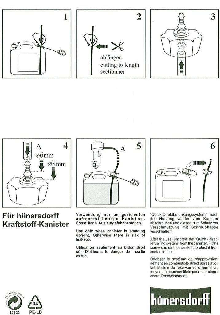 HÜNERSDORFF QUICK Direkt Betankungssystem / Versorgung Produktbild 