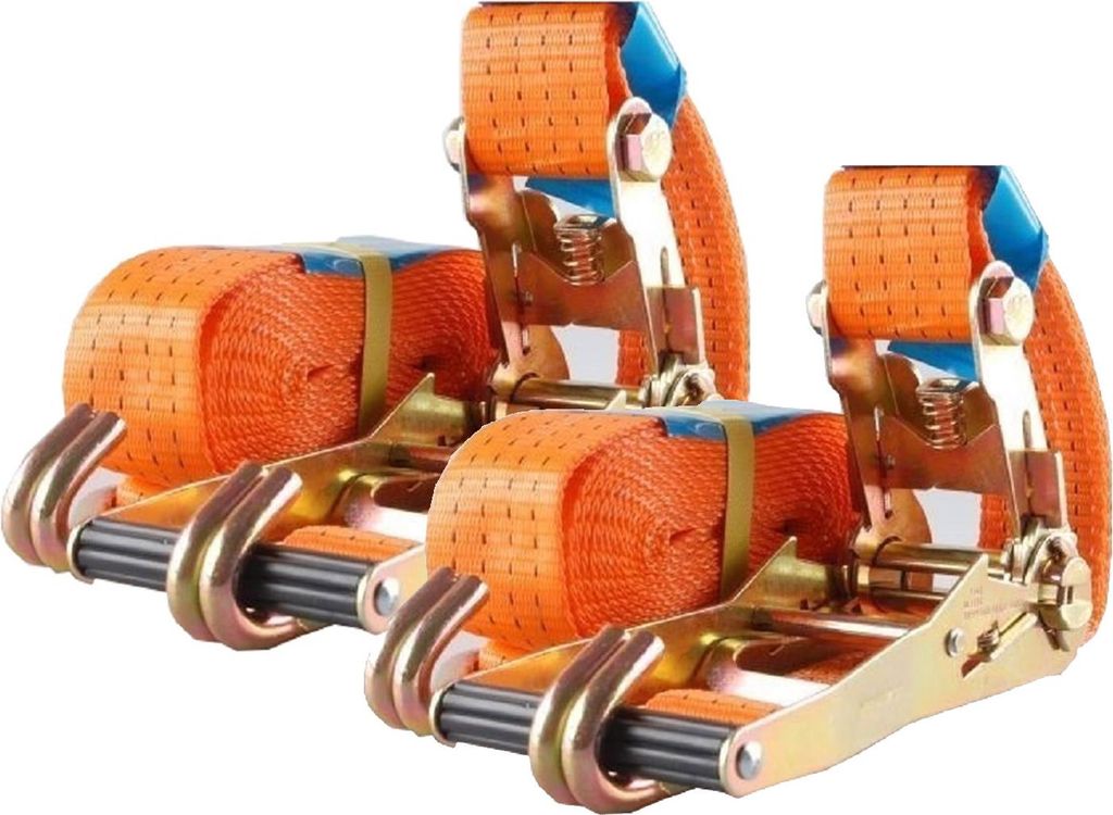 2x Profi Ratschen Spanngurt Spanngurte Zurrgurt 2-tlg 5m 4t 4to 4000kg ORANGE