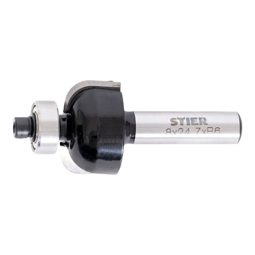 STIER Hohlkehlfräser mit Kugellager HM (HW), Ø 24,7 mm, Schaft Ø 8 mm