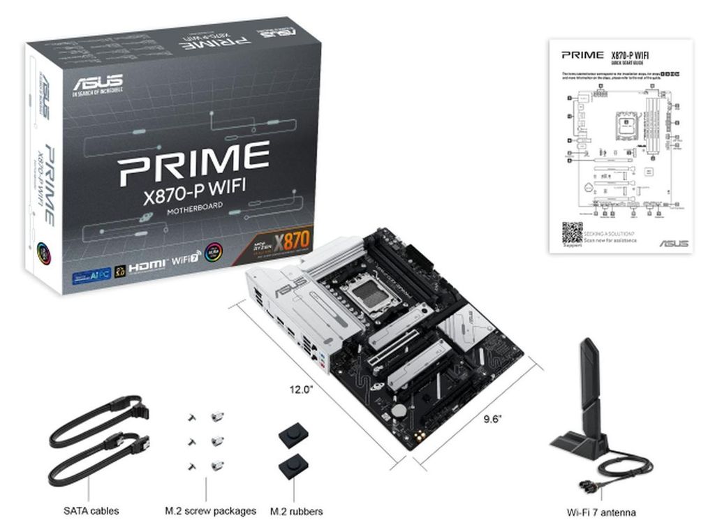 ASUS Prime X870-P WIFI, AMD, Sockel AM5, AMD Ryzen 7000 Produktbild 