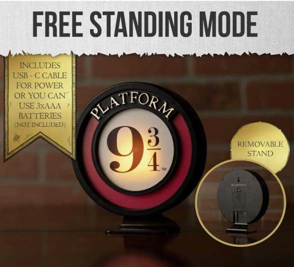 Lampada Harry Potter Binario 9 3/4 Blue Sky Studios LED per Fan - 10