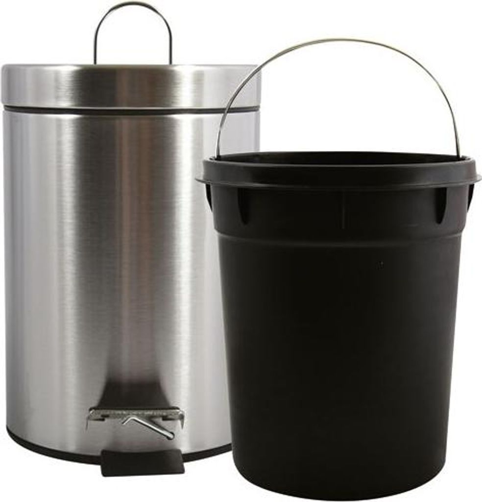 Poubelle Grise 3l Finition Satinée Avec Seau Amovible - Msv Image du produit 
