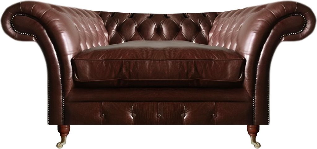 Braun Polstersitz Sessel Wohnzimmer Chesterfield Design Leder Couch