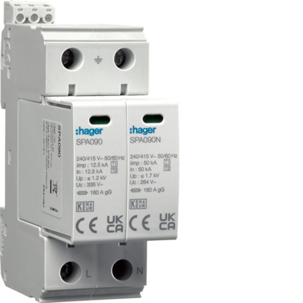 Scaricatore di sovratensione SPD T1+T2 MOV 2P TN-S/TT Rete Immagine del prodotto 